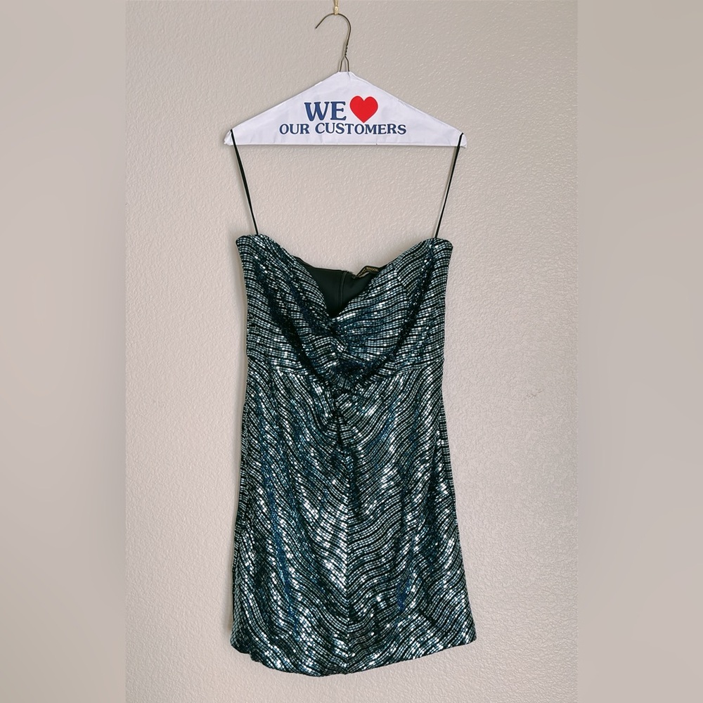 Ramy Brook Twist Front Strapless Daya Mirrored Mini Dress - Picture 6 of 12